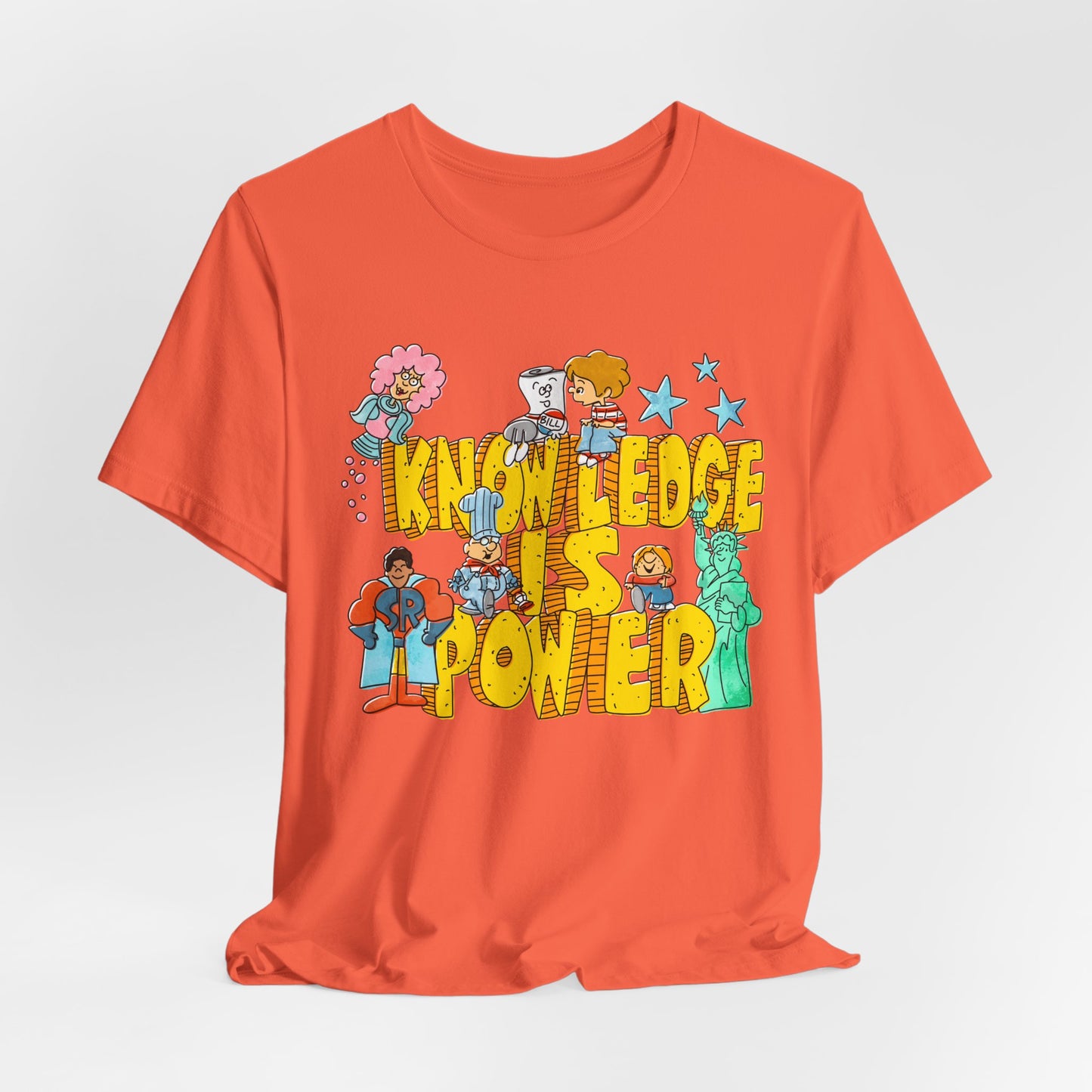 Knowledge Is Power Retro Vintage Graphic Tee