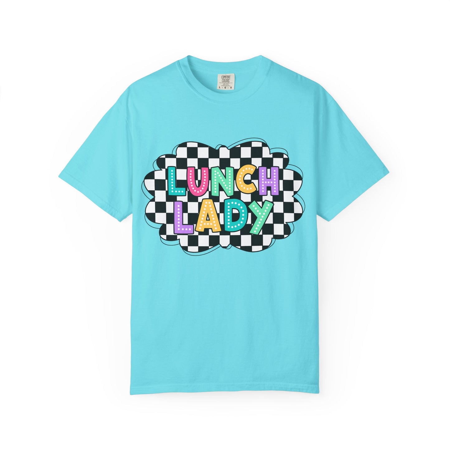 Lunch Lady T-Shirt — Retro Checkerboard Graphic Tee for School Staff & Cafeteria Heroes