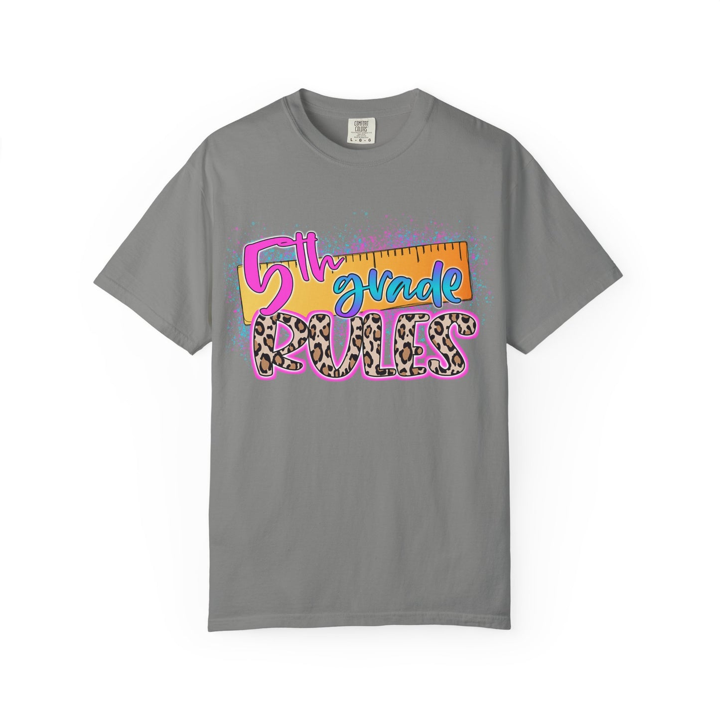 Fifth Grade Rules T-Shirt, Fun Shirt, Unisex Garment-Dyed Tee, Back to School Top, Teacher Gift