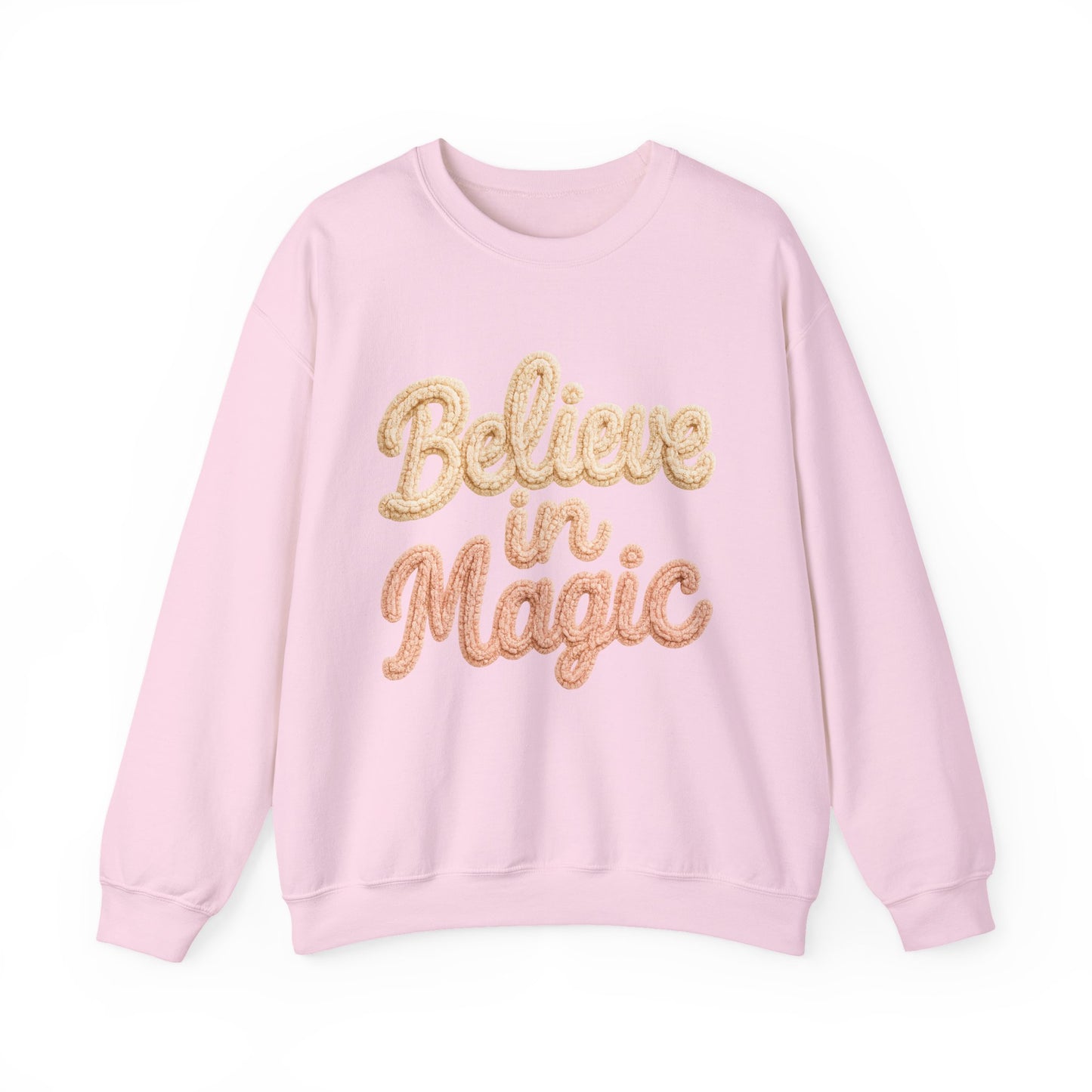 Believe in Magic Cozy Pastel Crewneck Christmas Sweatshirt