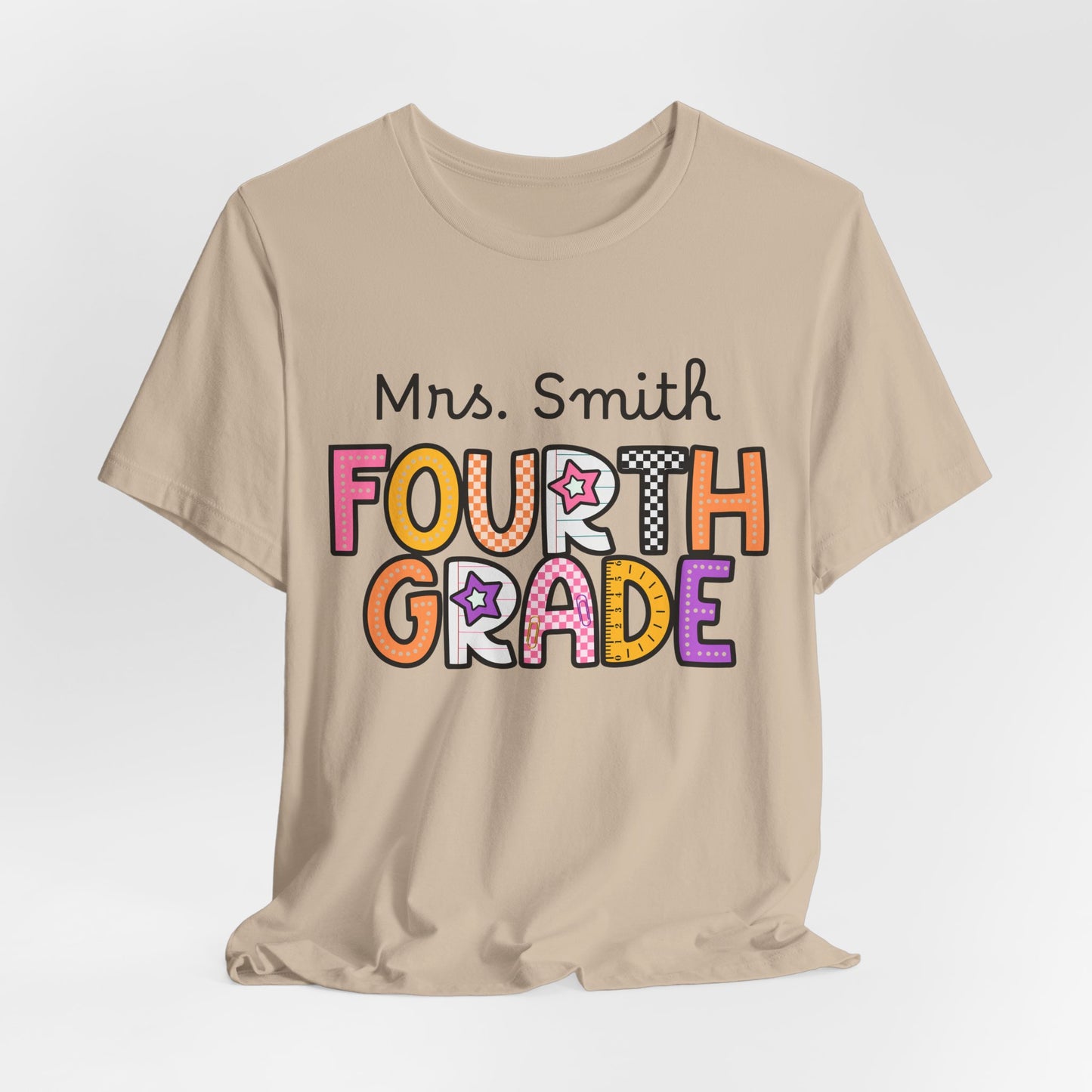 Personalized Fourth Grade Teacher T-Shirt