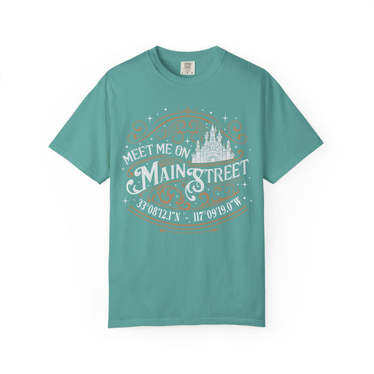 Meet Me On Main Street T-Shirt — Vintage Castle Graphic Tee with Coordinates