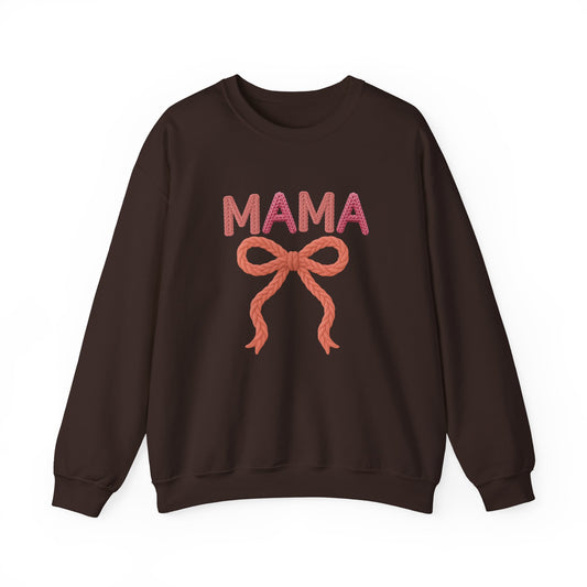 Faux Yarn Mama Ribbon Crewneck Sweatshirt
