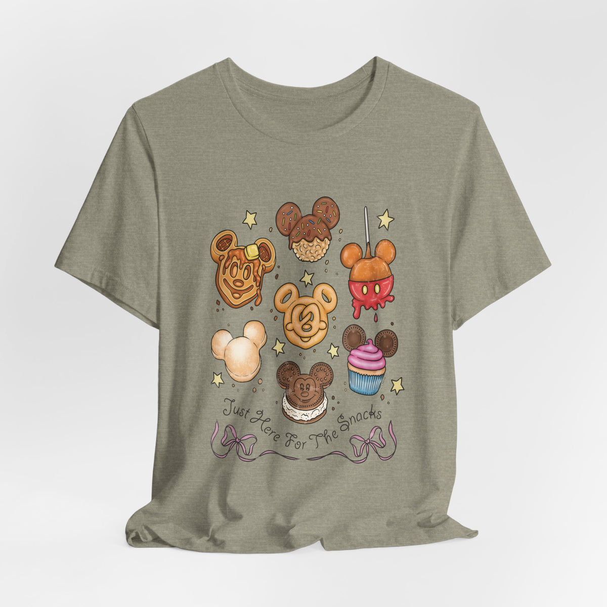 Snack Character T-Shirt — “Just Here for the Snacks” Graphic Tee