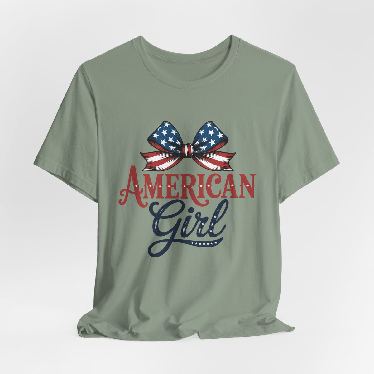 American Girl Patriotic T-shirt with Bow Design