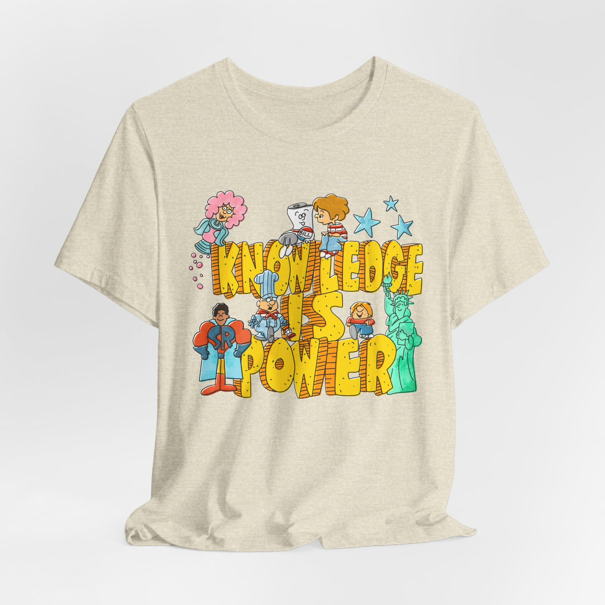 Knowledge Is Power Retro Vintage Graphic Tee