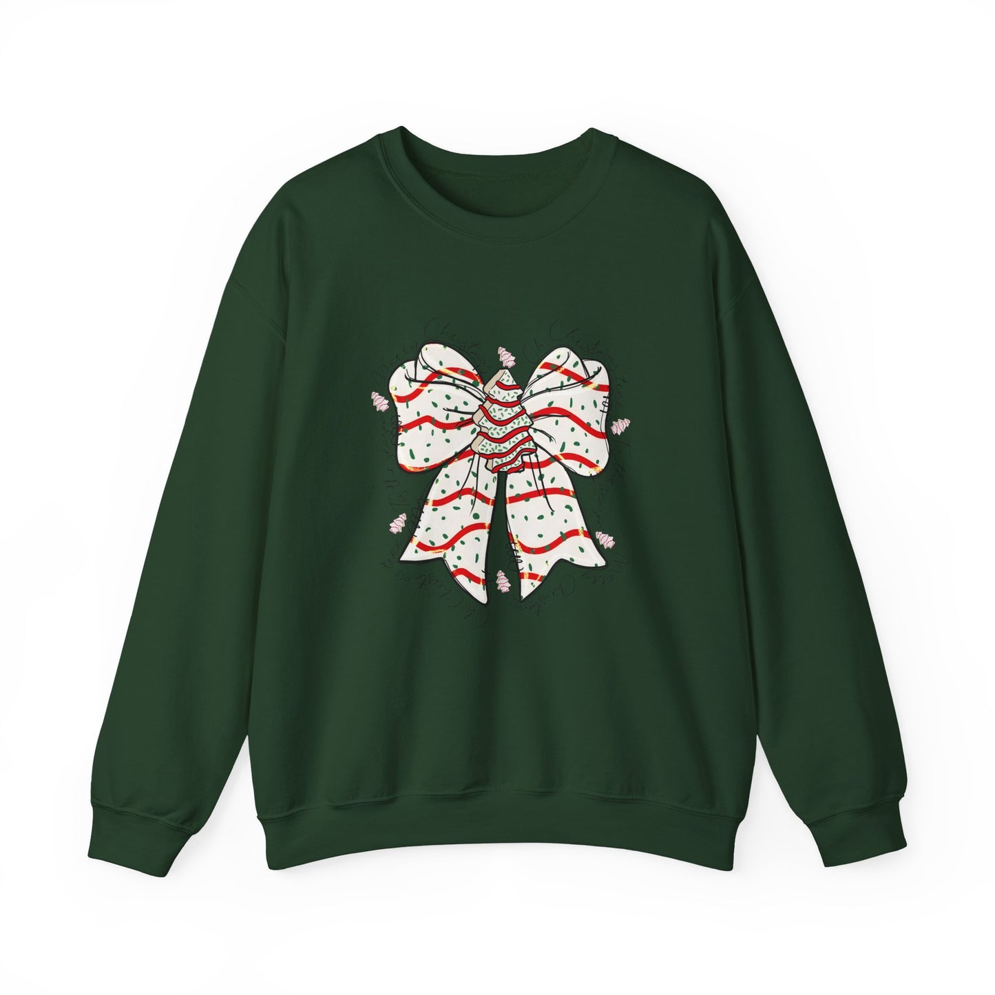 Christmas Tree Cake Bow Christmas Crewneck