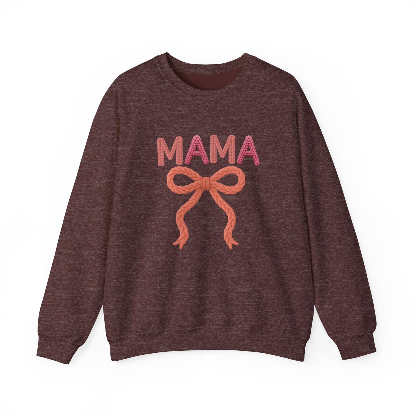 Faux Yarn Mama Ribbon Crewneck Sweatshirt