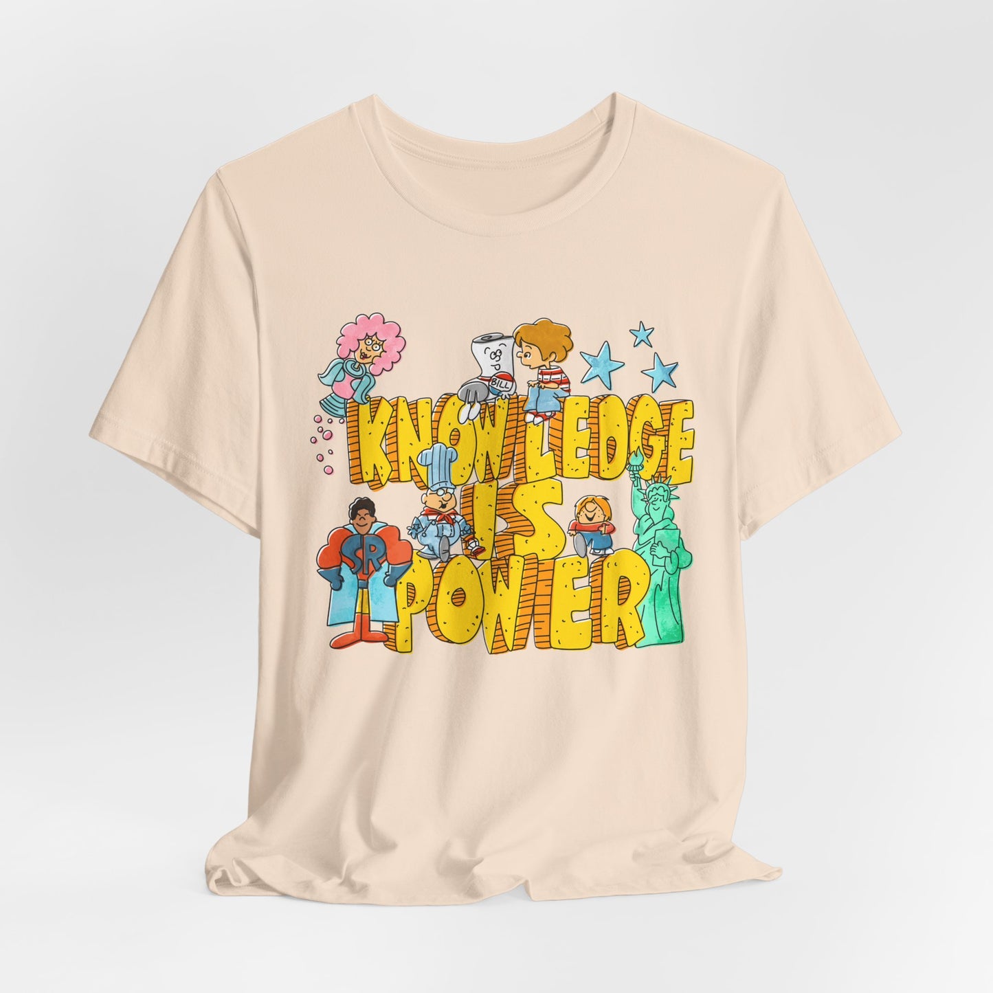 Knowledge Is Power Retro Vintage Graphic Tee