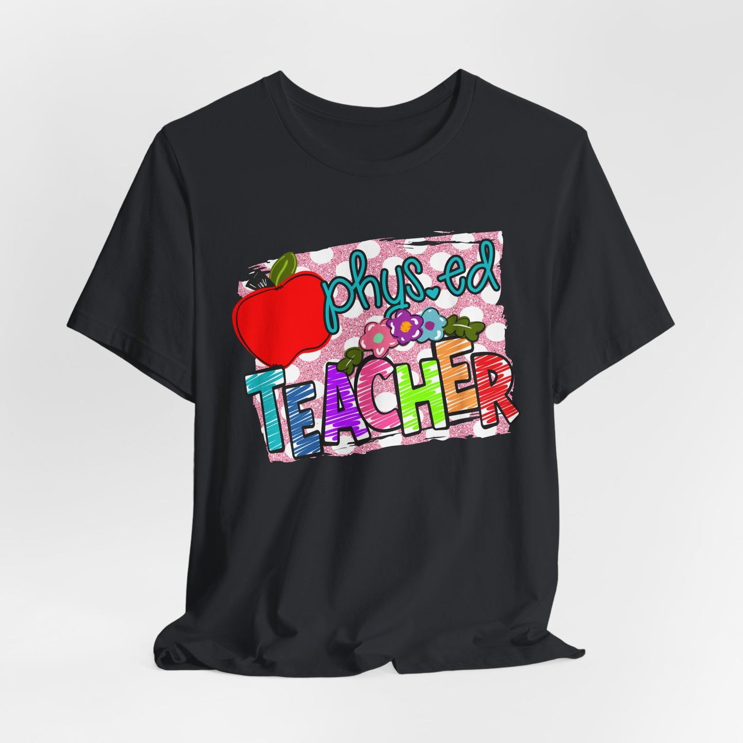 Colorful Faux Glitter Tee - PE Teacher