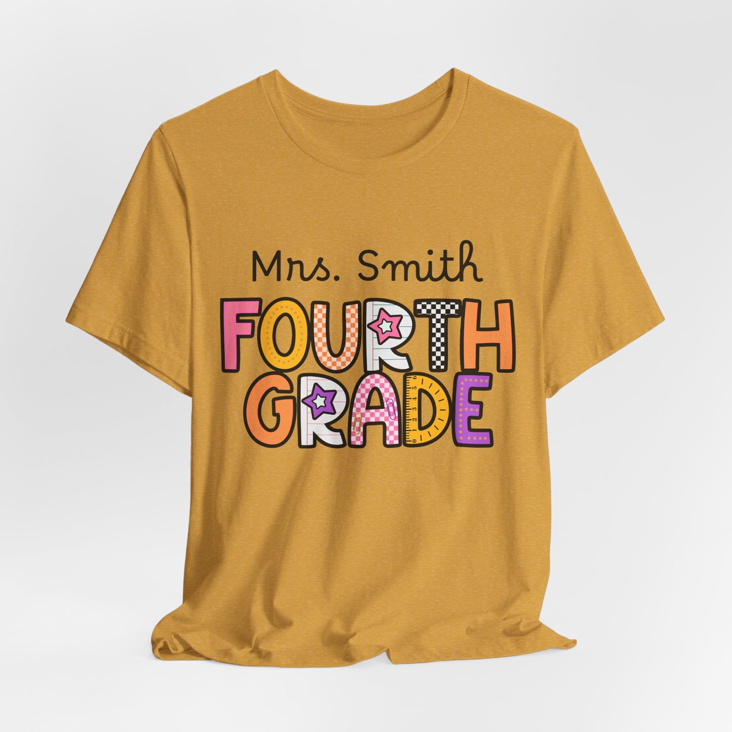Personalized Fourth Grade Teacher T-Shirt