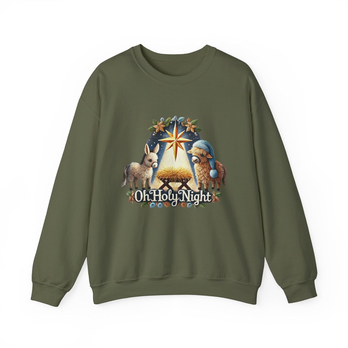 Oh Holy Night Sweatshirt Nativity Star Crewneck