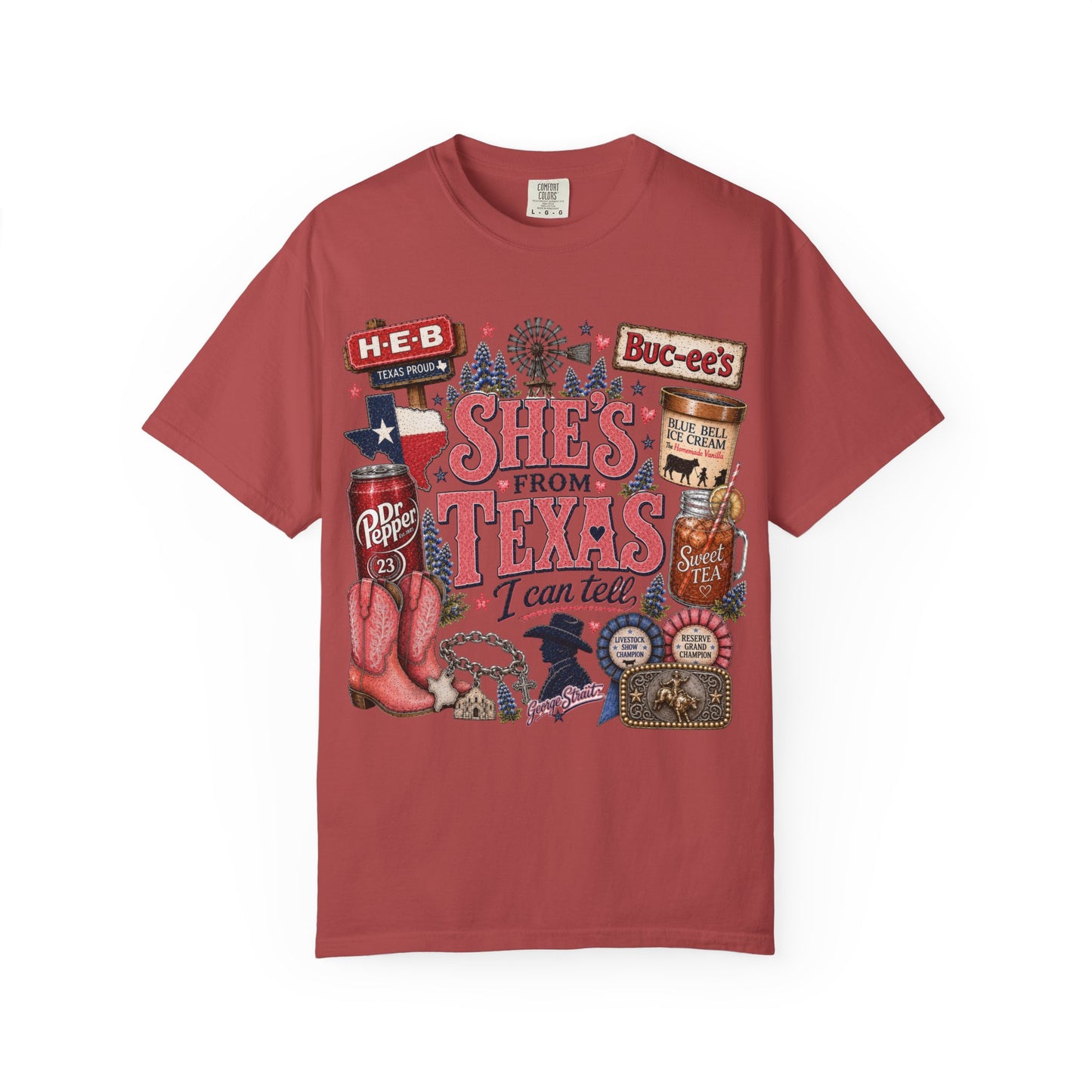 She's From Texas Graphic T-Shirt — Texas Pride Retro Icons Design