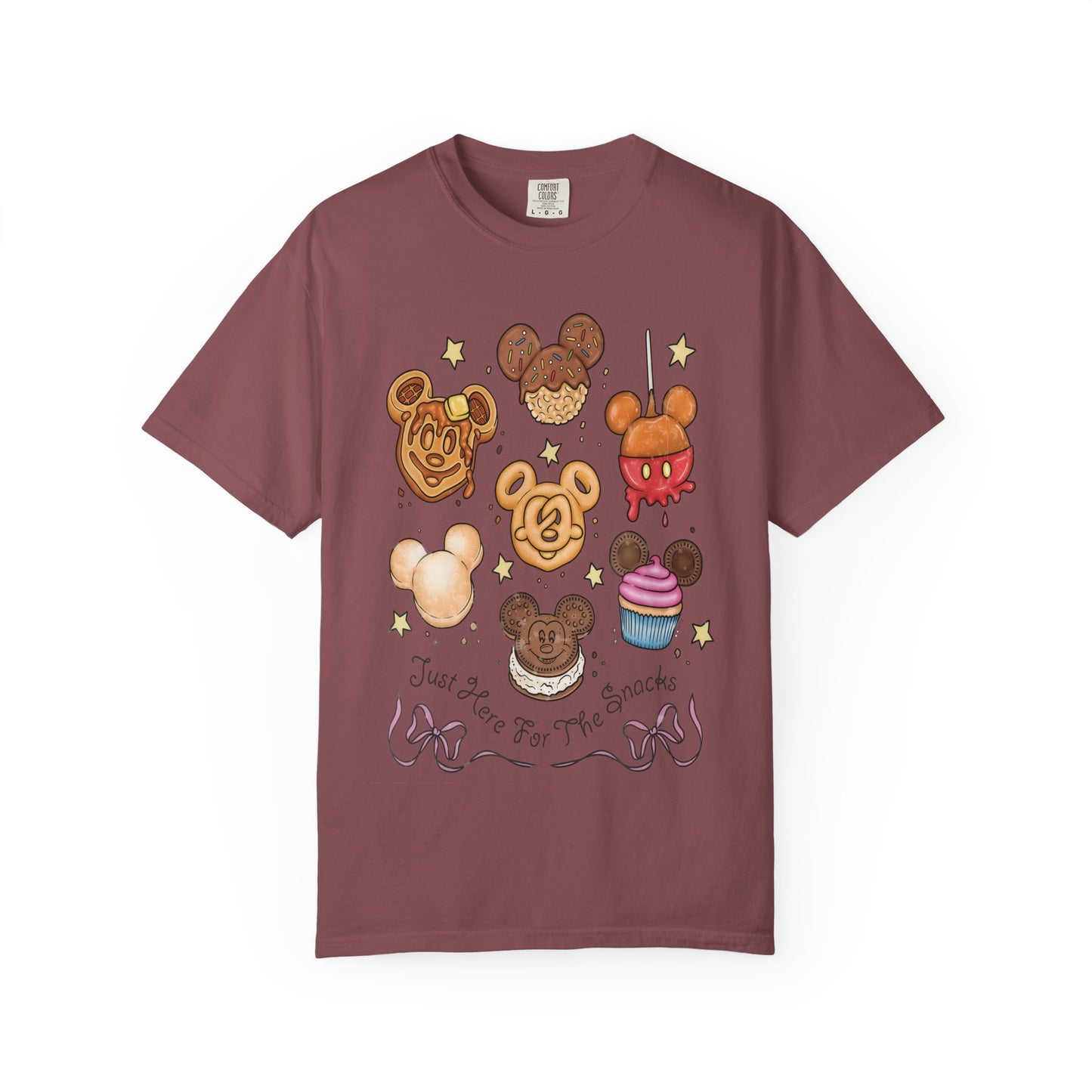 Cute Snack Character T-Shirt — “Just Here for the Snacks” Graphic Tee