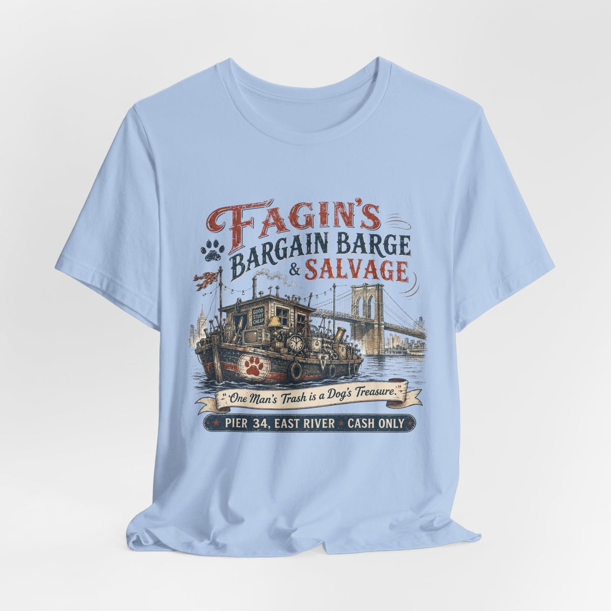 Fagin’s Bargain Barge Tee — Vintage Salvage Pier 34 East River Graphic Shirt