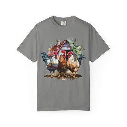 Rustic Rooster T-Shirt – Farmhouse Style Tee, Gift for Chicken Lovers, Casual Wear