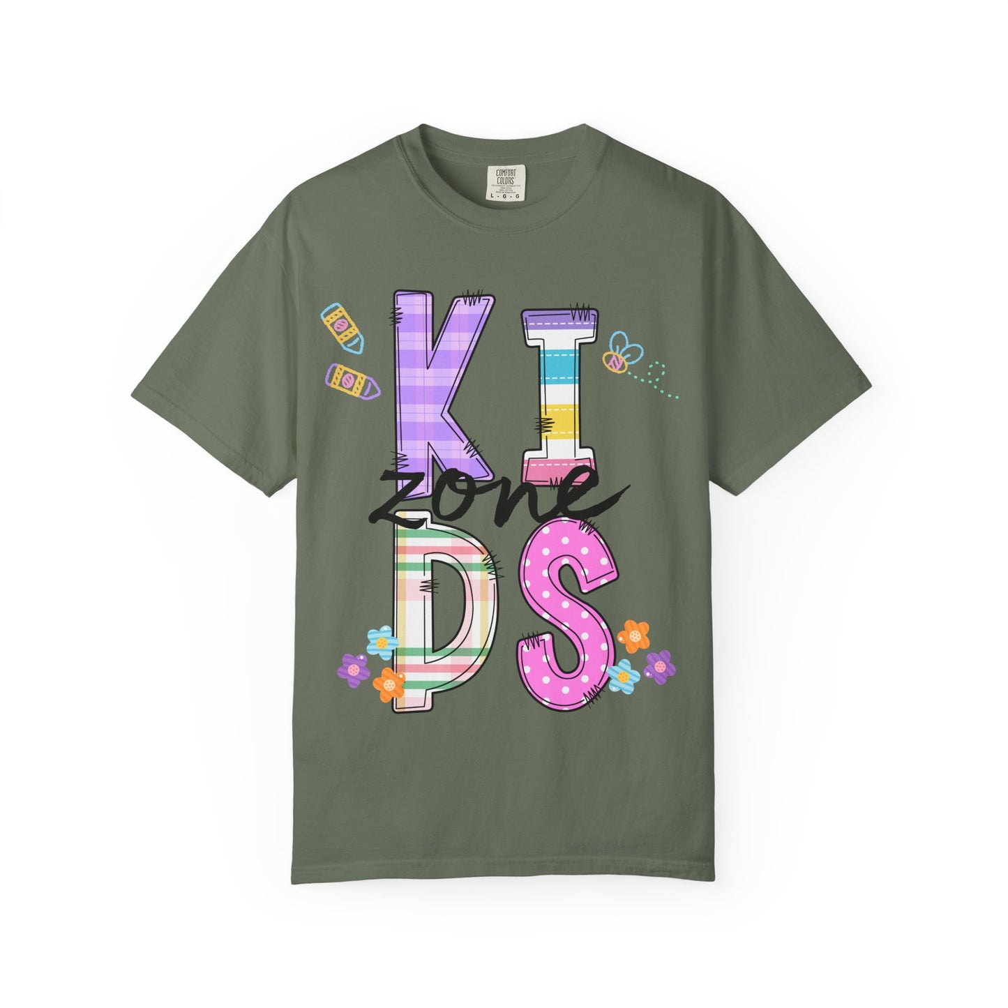 Kids Zone Daycare Comfort Colors Tee - Spring Pastels Stacked