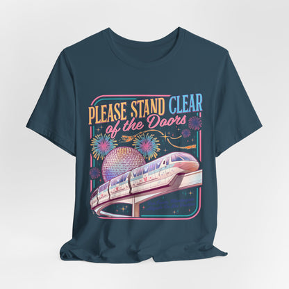 Please Stand Clear of the Doors Monorail T-Shirt — Retro Park Tee