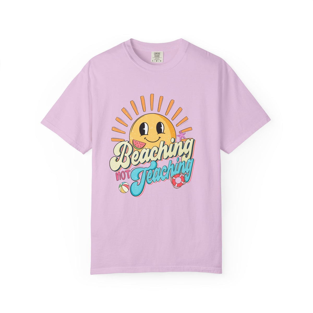 Beaching Not Teaching T-Shirt - Unisex Fun Tee for Summer, Gift for Teachers, Perfect for Vacations, Surfing and Relaxation