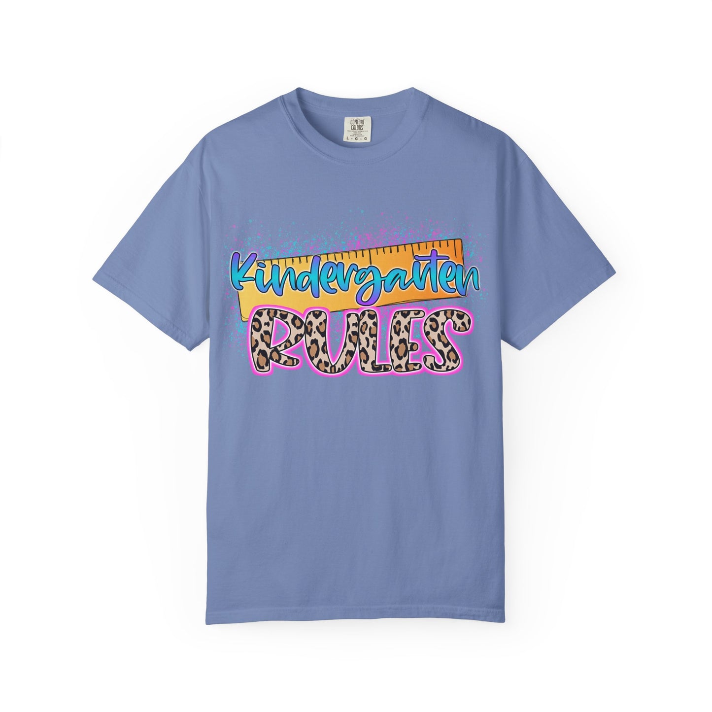 Kindergarten Rules T-Shirt, Fun Preschool Shirt, Unisex Garment-Dyed Tee, Back to School Top, Teacher Gift