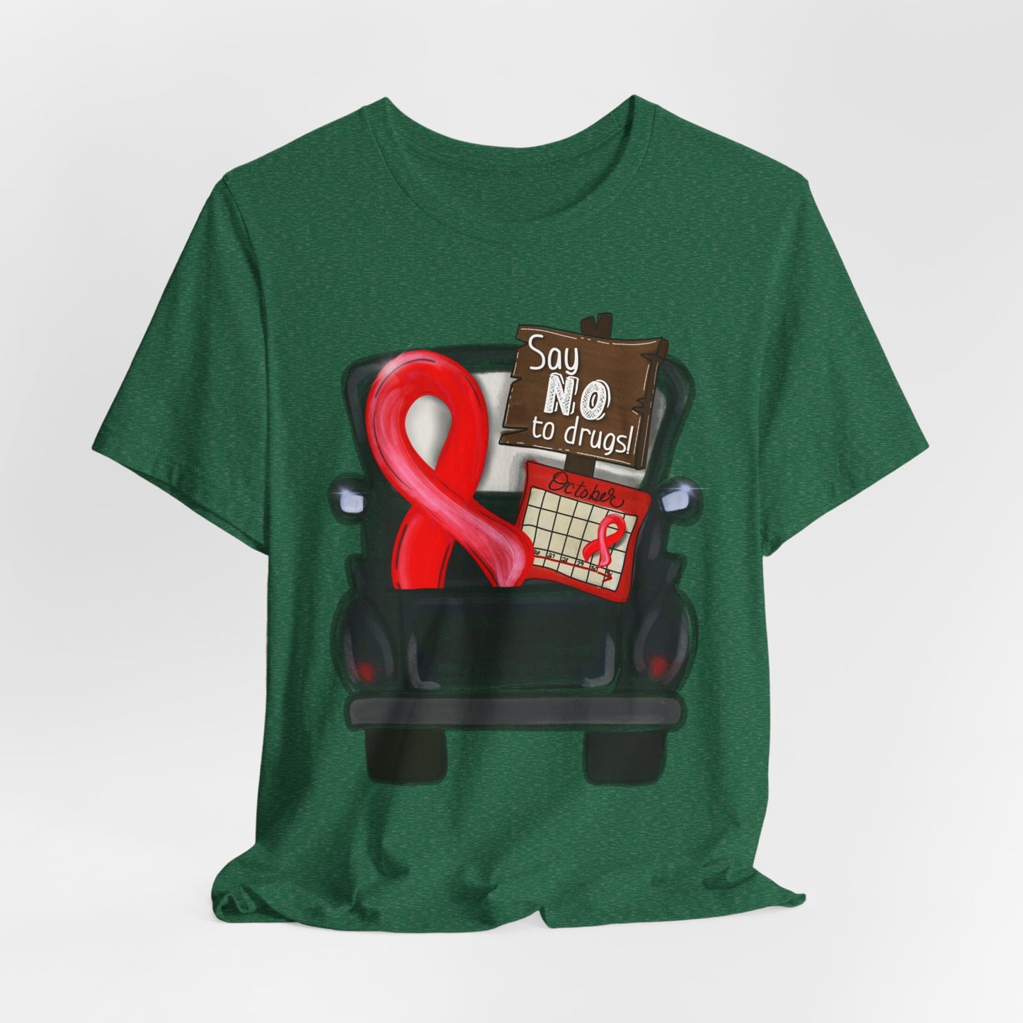 Say No to Drugs Red Ribbon Tee — Anti-Drug Awareness