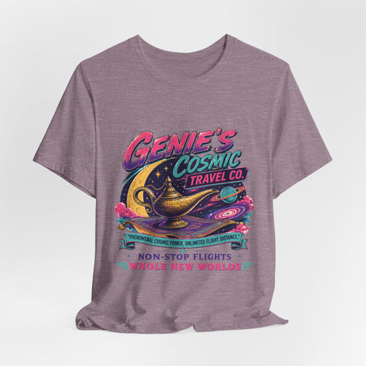 Genie’s Cosmic Travel Co. Tee — Non-Stop Flights to Whole New Worlds