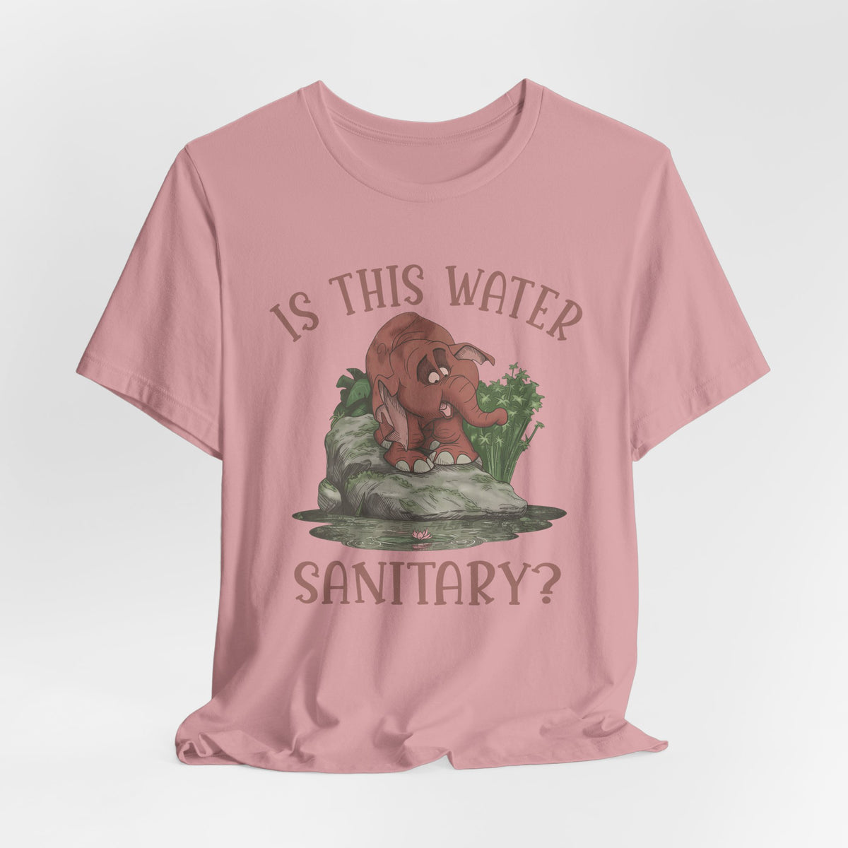 Cute Elephant Character Tee - Is This Water Sanitary?