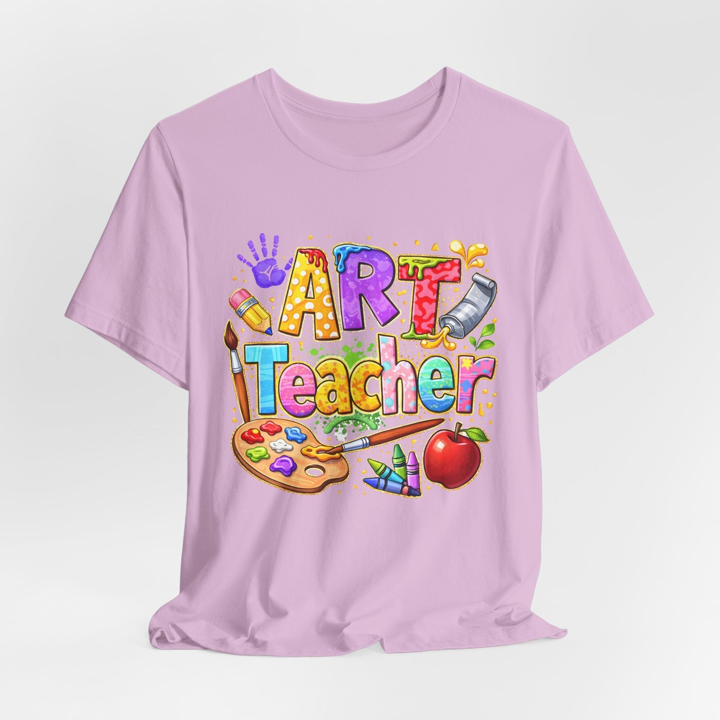 Colorful Palette & Supplies Art Teacher Tee