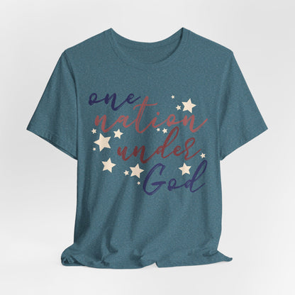 One Nation Under God T-Shirt — Patriotic Faith Tee with Stars