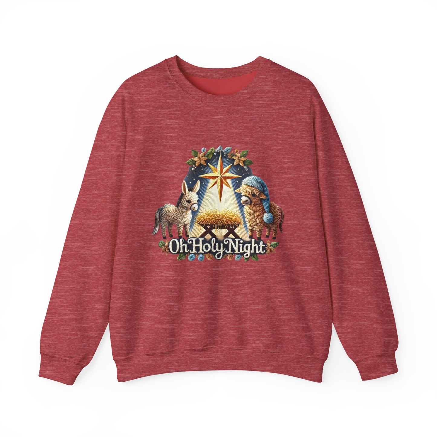 Oh Holy Night Sweatshirt Nativity Star Crewneck
