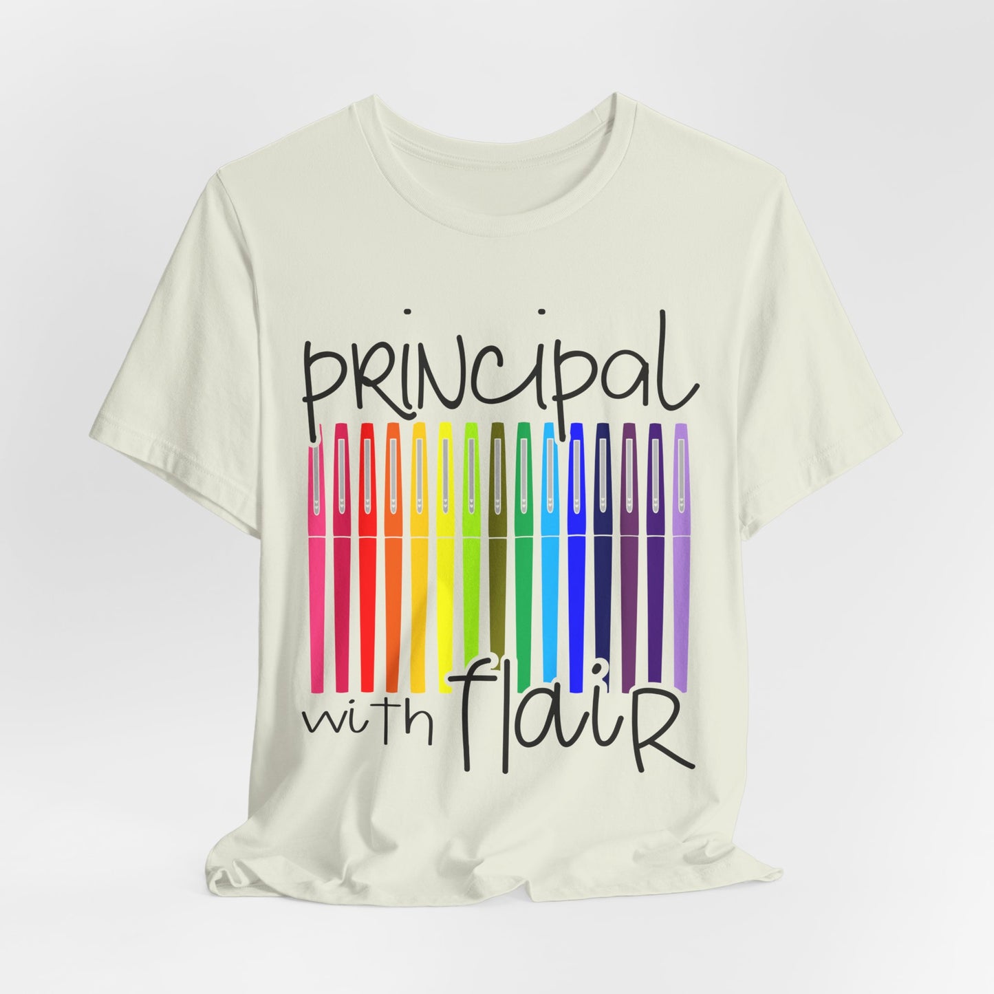 Copy of Rainbow Flair Pen School Staff Tee - Principal With Flair