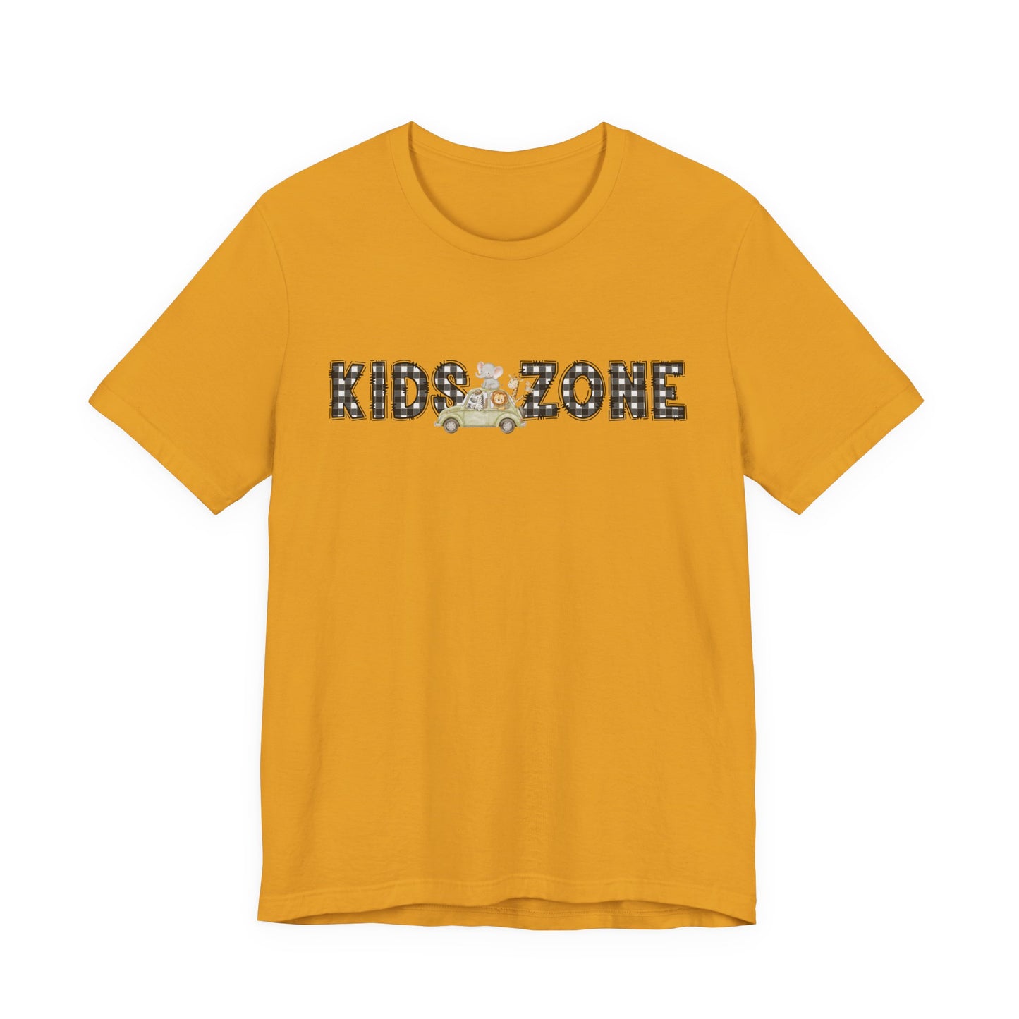 Kids Zone Daycare T-Shirt — Checkered Safari