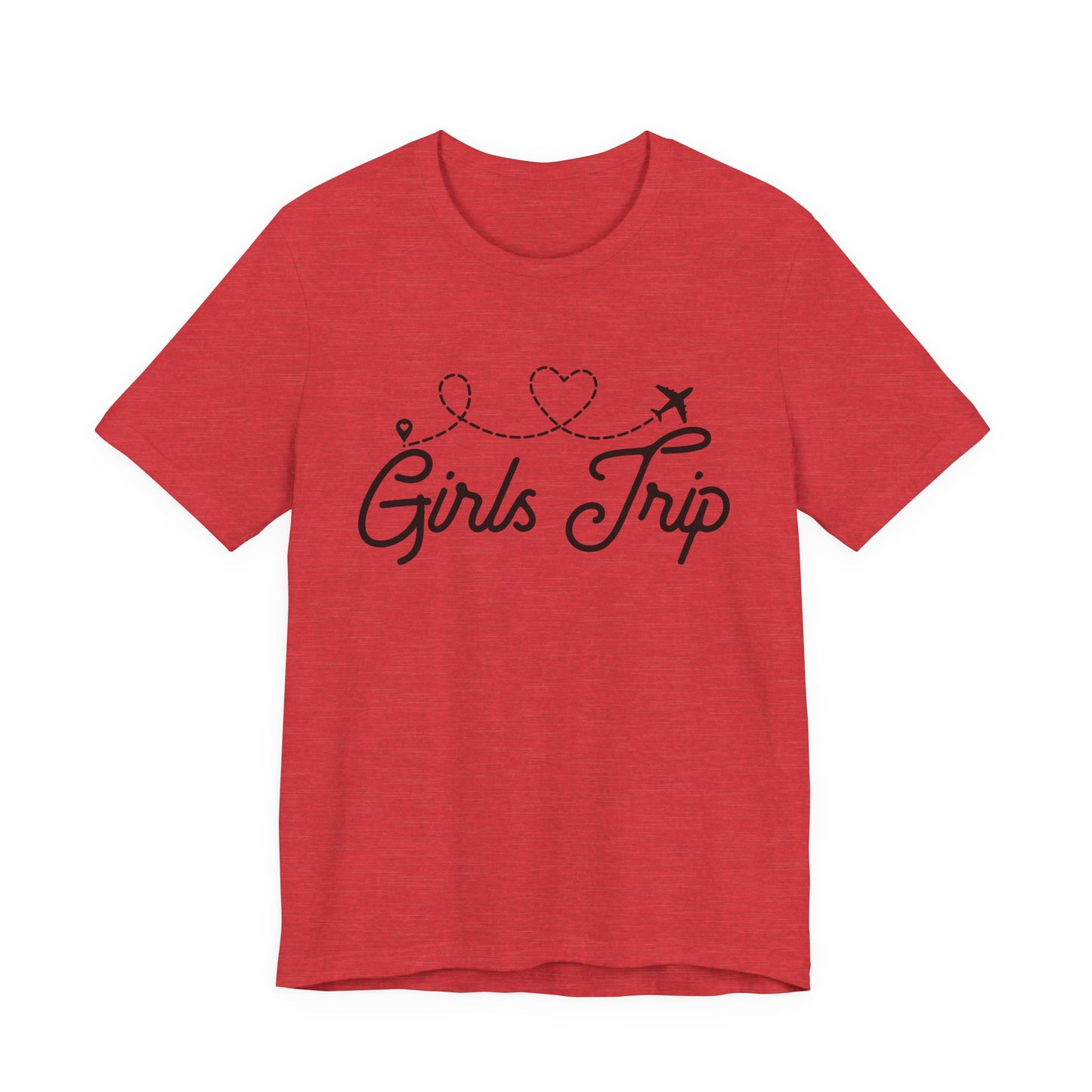 Girls Trip T-Shirt — Cute Plane Heart Graphic Tee for Bachelorette & Vacation