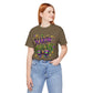 Mardi Gras Tee — Festive Purple, Green & Gold Carnival Shirt with Mask Bow