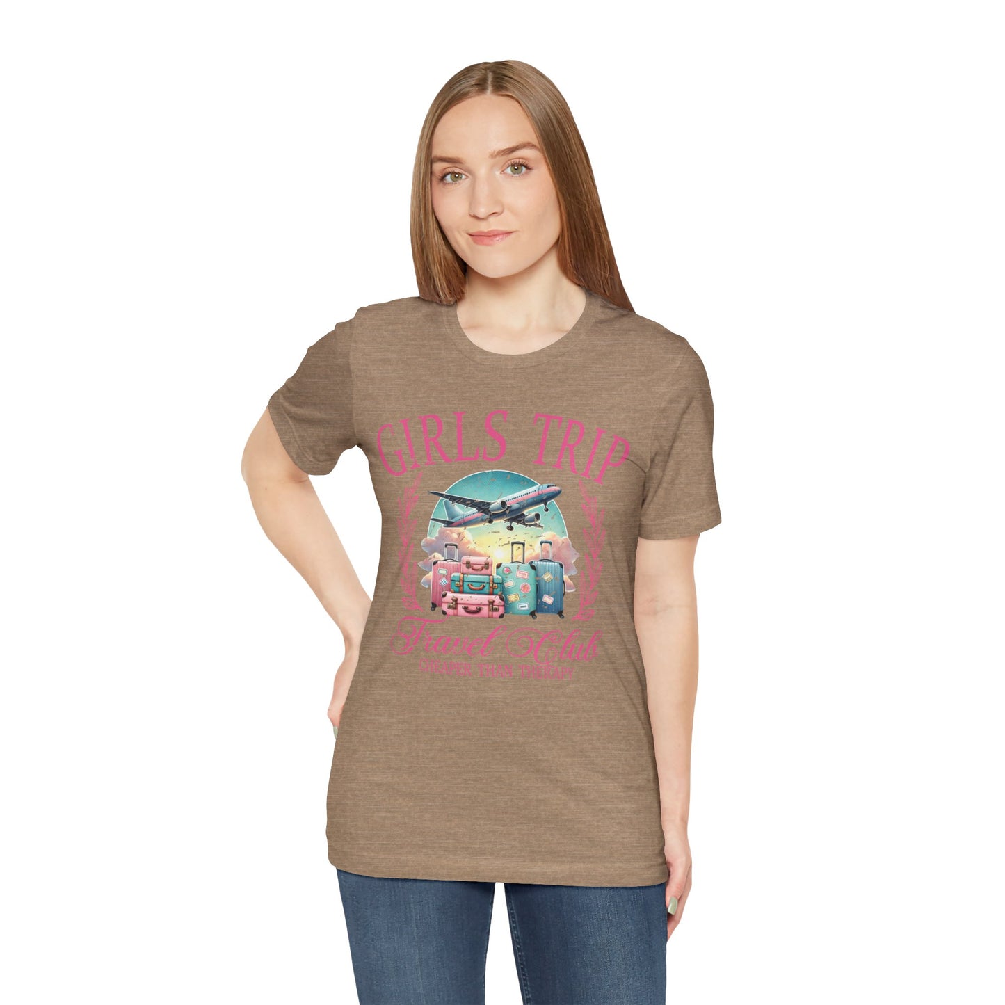 Girls Trip Travel Club Tee — Cute Suitcase & Plane Vacation Shirt