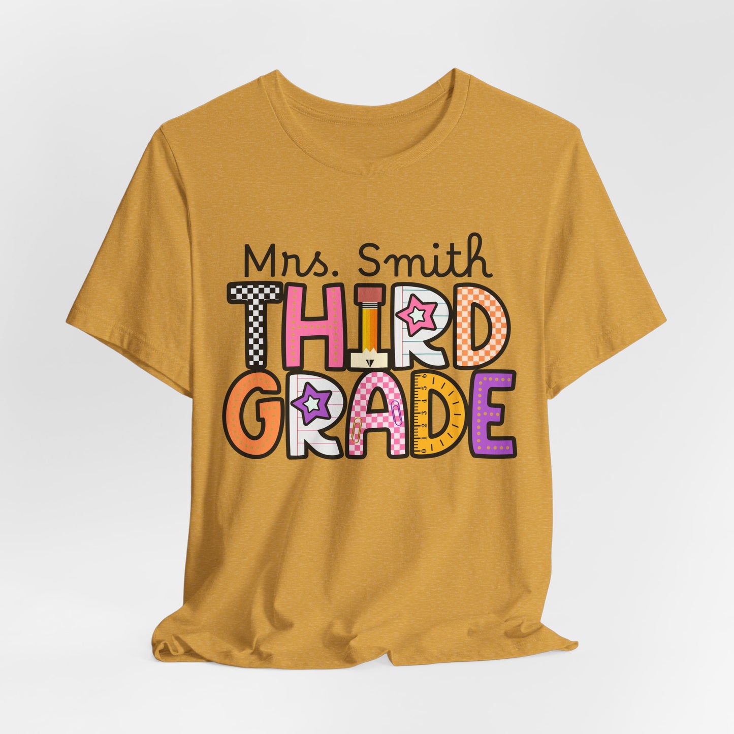 Personalized Fourth Grade Teacher Graphic Tee