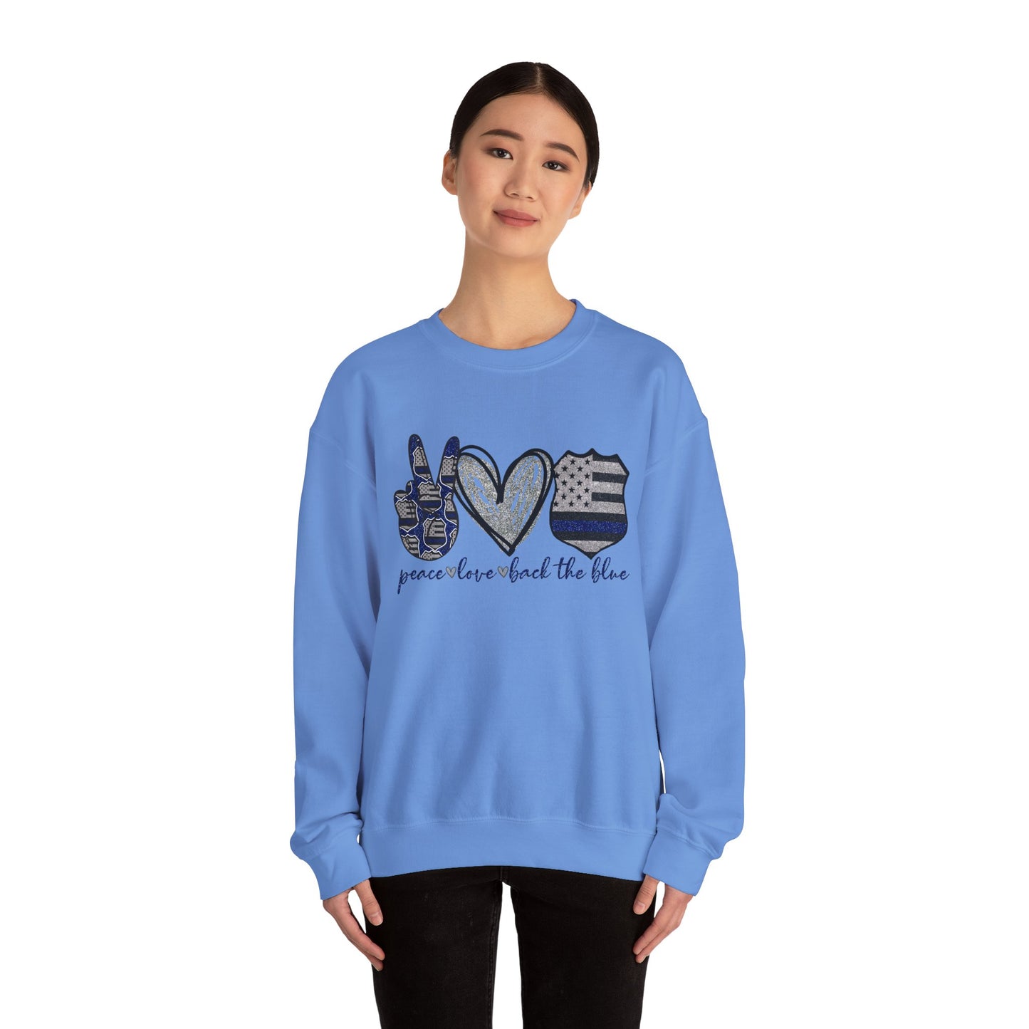 Peace Love Back the Blue Crewneck Sweatshirt