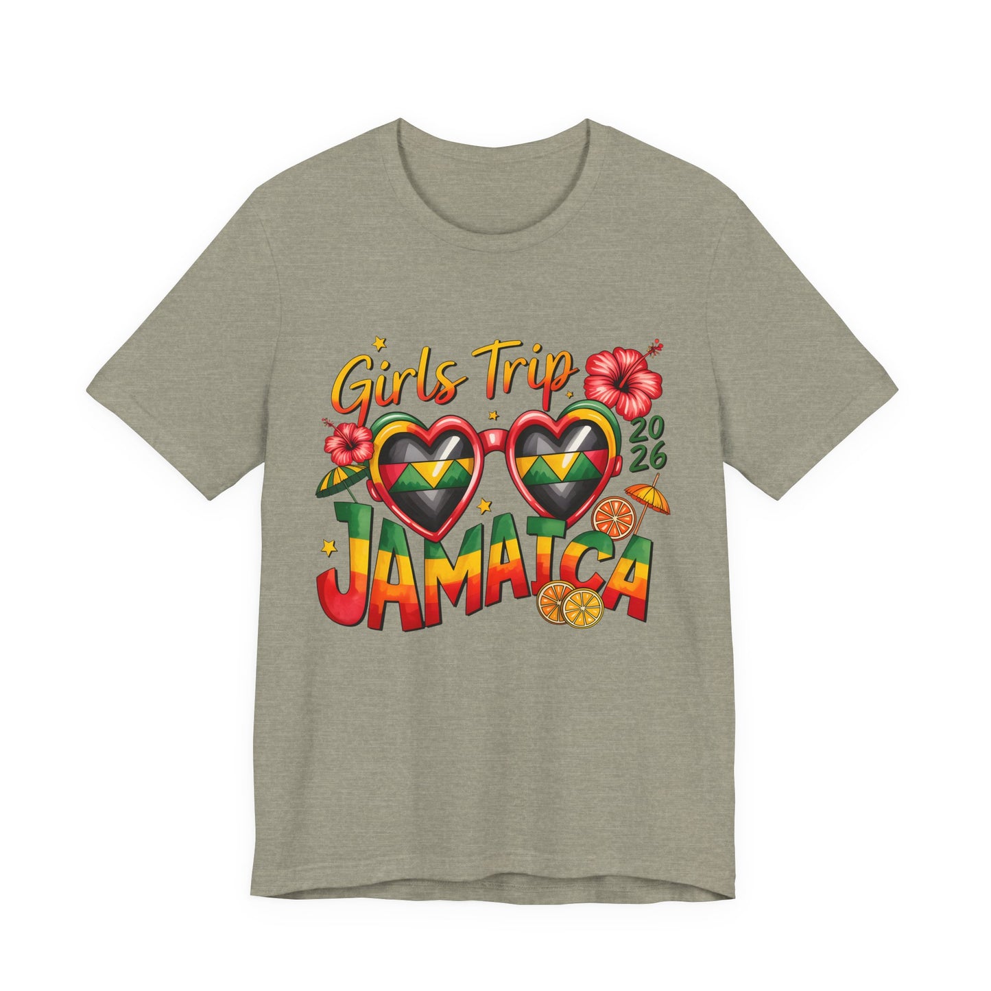 Jamaica Girls Trip T-Shirt 2026 – Tropical Heart Sunglasses Beach Tee
