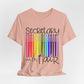 Rainbow Flair Pen School Staff Tee - Secretary With Flair