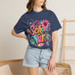 School Nurse T-Shirt — Cute Floral Stethoscope Design