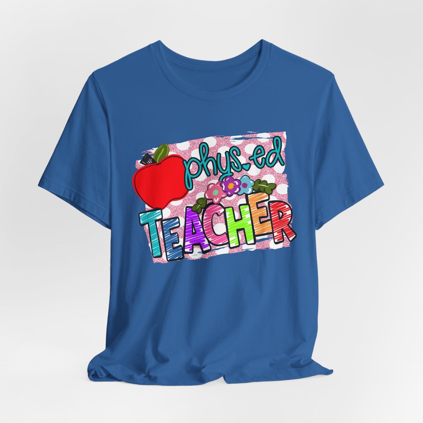 Colorful Faux Glitter Tee - PE Teacher
