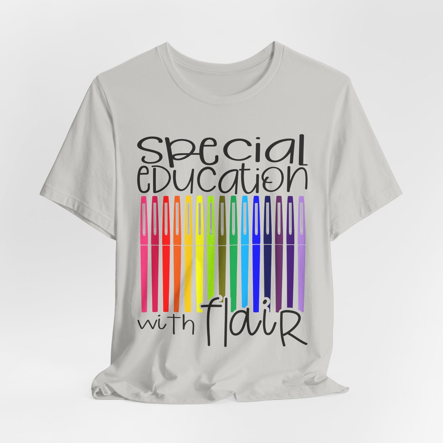 Rainbow Flair Pen School Staff Tee - Special Education With Flair