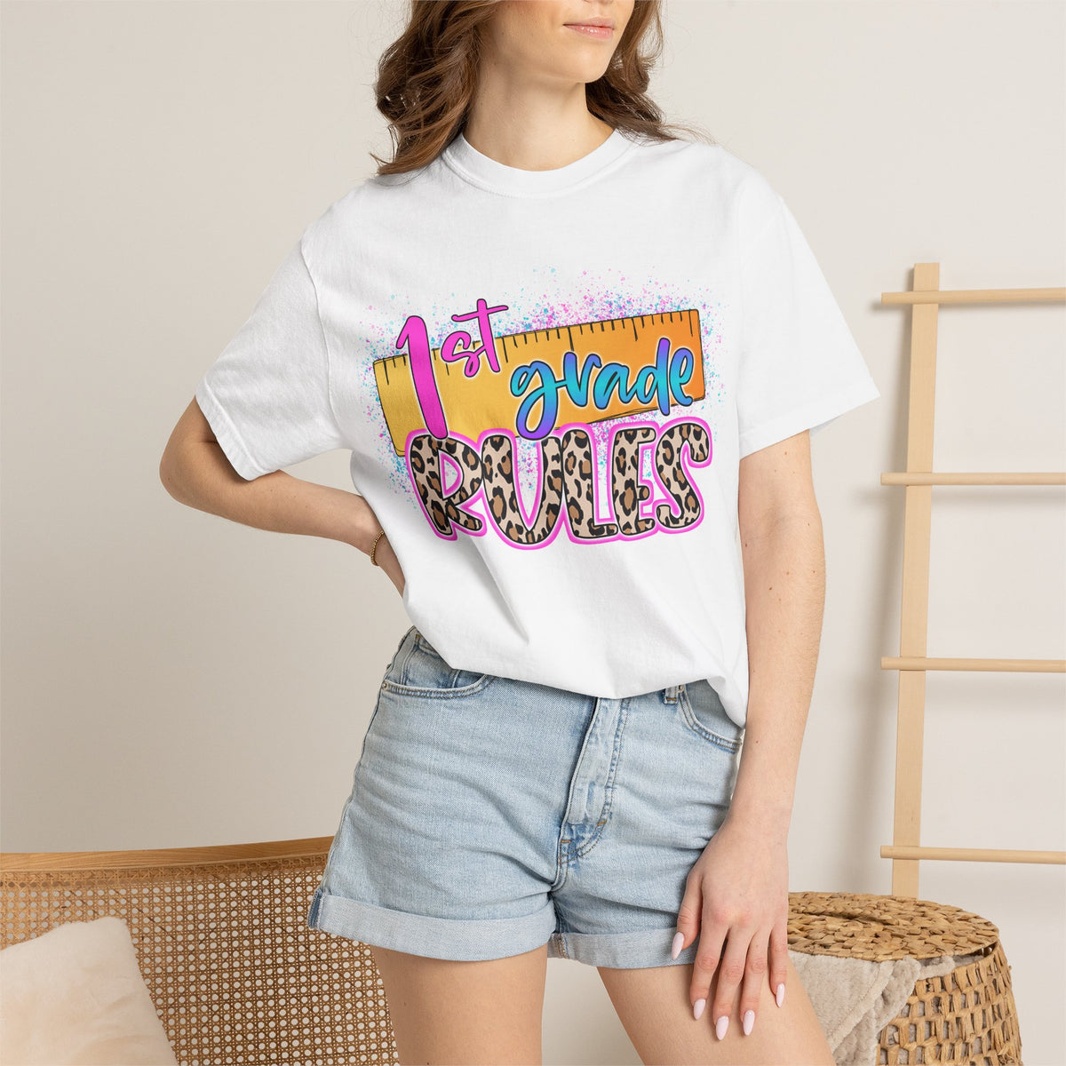 First Grade Rules T-Shirt, Unisex Garment-Dyed Tee, Back to School Top, Teacher Gift