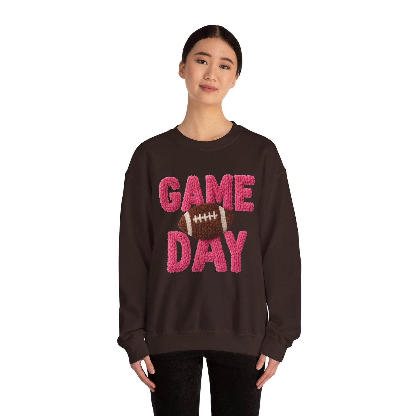 Game Day Football Yarn Crewneck Sweatshirt