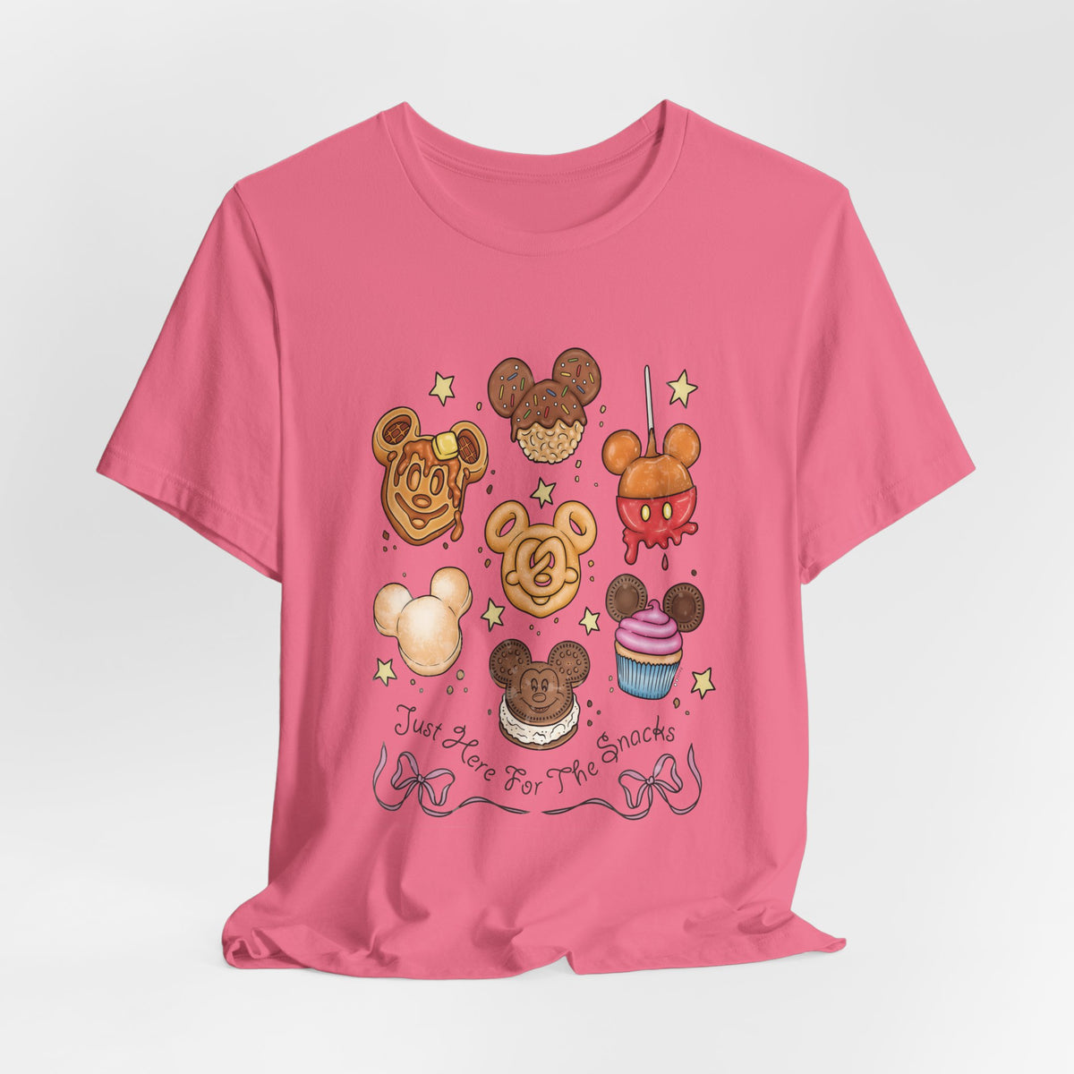 Snack Character T-Shirt — “Just Here for the Snacks” Graphic Tee