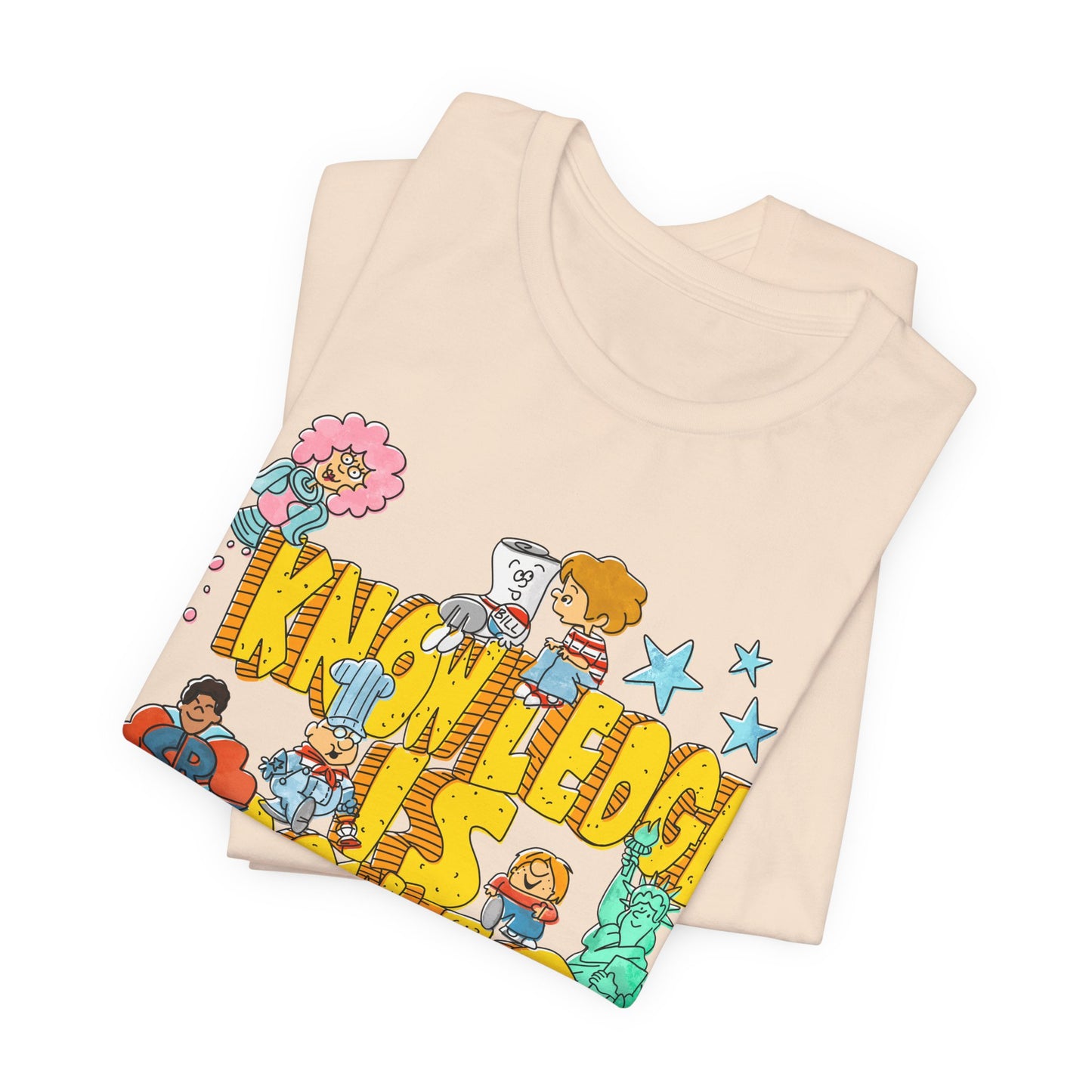 Knowledge Is Power Retro Vintage Graphic Tee