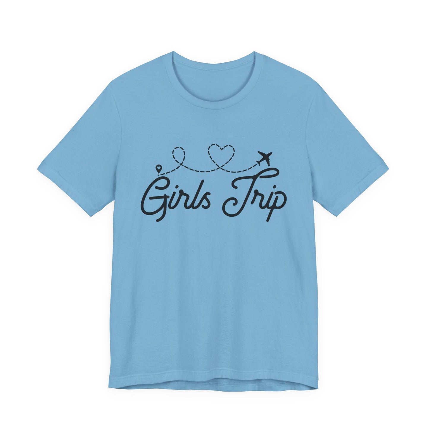 Girls Trip T-Shirt — Cute Plane Heart Graphic Tee for Bachelorette & Vacation