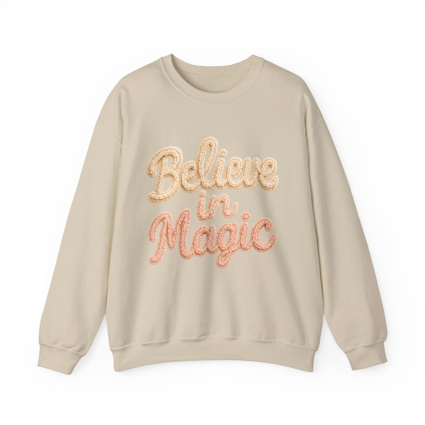 Believe in Magic Cozy Pastel Crewneck Christmas Sweatshirt