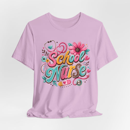Groovy School Nurse Graphic Tee