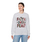 Faith Over Fear Faux Yarn Sweatshirt Holiday Crewneck